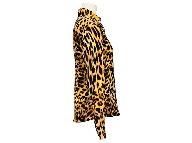 Stella Mc Cartney Blusa de seda Stella McCartney con estampado de leopardo Tan / Black Camello - vista 2