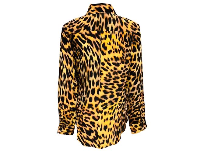 Stella Mc Cartney Blusa de seda Stella McCartney con estampado de leopardo Tan / Black Camello - vista 3