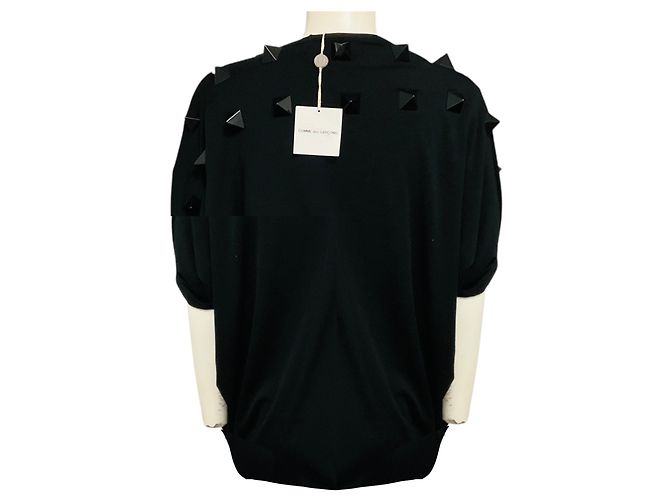 Top de jersey negro con pedrería Junya Watanabe - vista 3