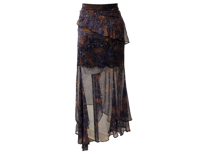 Gonna asimmetrica Trixie in seta paisley Veronica Beard Multicolore - vista 3