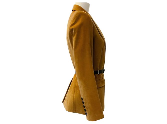 Barbara Bui gegürtelter Blazer aus Baumwoll-Cord in Camel Braun - Ansicht 2
