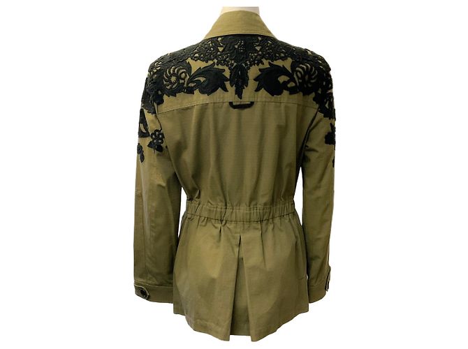Giacca Utility Heritage in cotone verde armata Veronica Beard con pizzo - vista 3