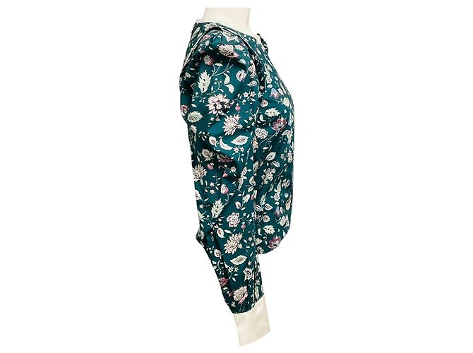 Isabel Marant Multi Celwood Baumwoll-Top in Dunkelgrün - Ansicht 2