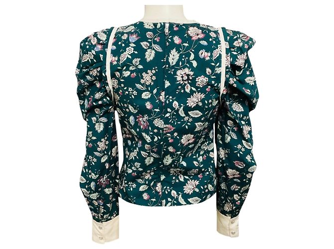 Isabel Marant Multi Celwood Baumwoll-Top in Dunkelgrün - Ansicht 3