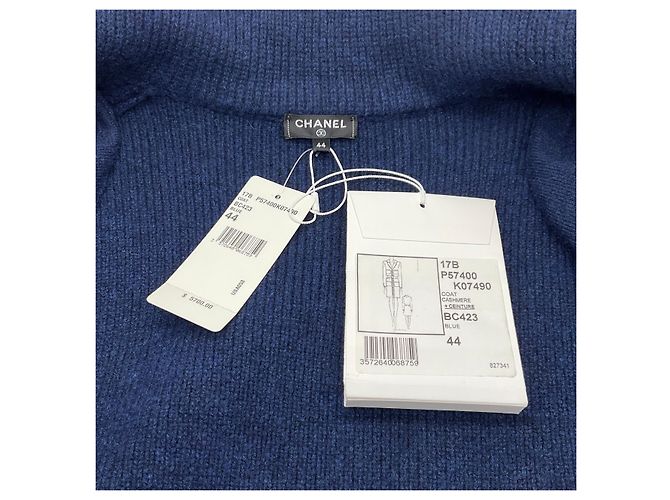 Abrigo ceñido de cachemira azul marino Chanel - vista 4