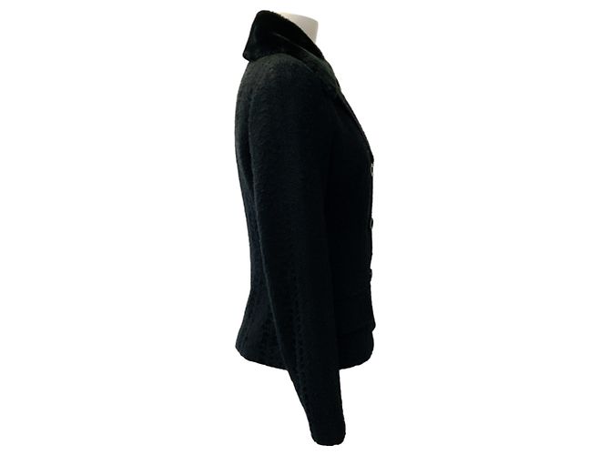 Dolce & Gabbana Vintage Black Wool Boucle Jacket - view 2
