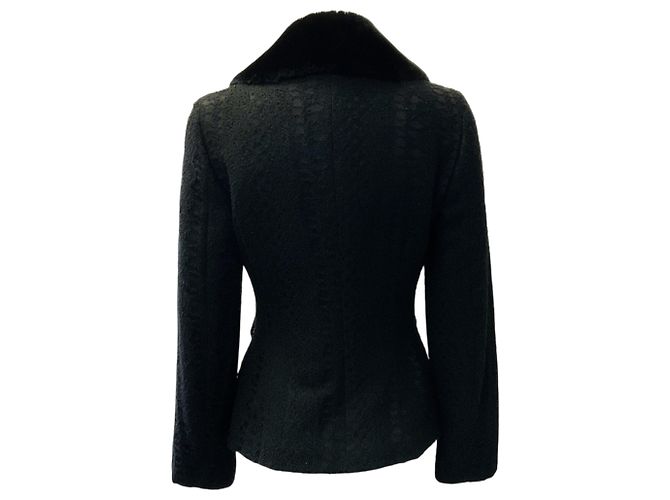 Dolce & Gabbana Vintage Black Wool Boucle Jacket - view 3