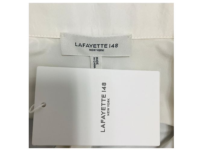 Autre Marque Blusa con botones Lafayette 148 New York Ivory Cloud Beige - vista 4