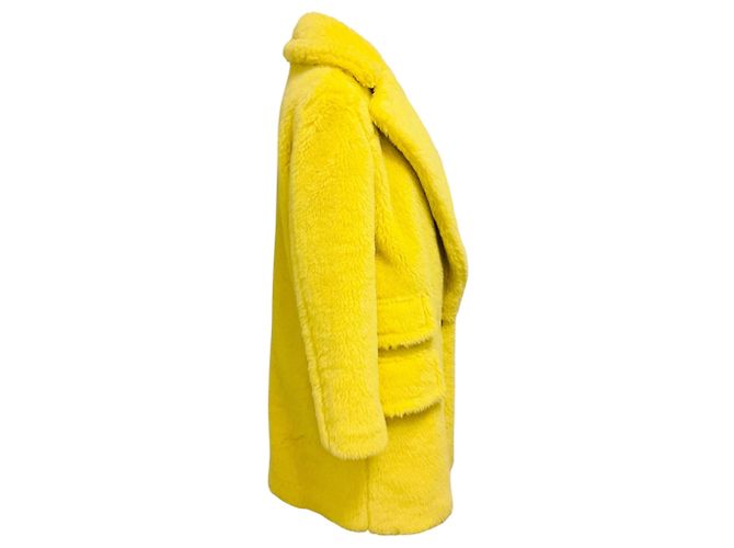 Cappotto Teddy Max Mara Sfilata in alpaca e lana giallo - vista 2