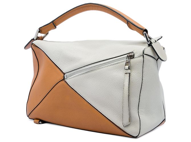 LOEWE Medium Puzzle Satchel aus bicolor Kalbsleder in Braun - Ansicht 2