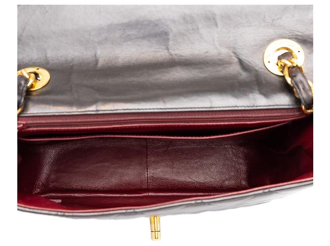 Borsa a tracolla Chanel XL CC trapuntata in pelle d'agnello nera, quadrata con patta singola Nero - vista 4