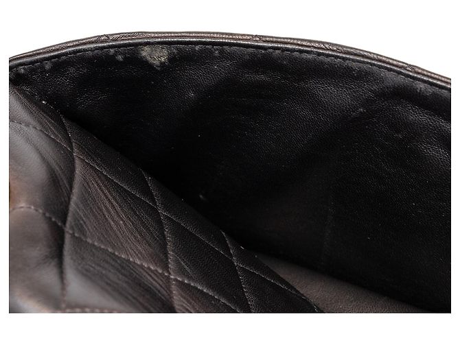 Borsa a tracolla Chanel XL CC trapuntata in pelle d'agnello nera, quadrata con patta singola Nero - vista 5
