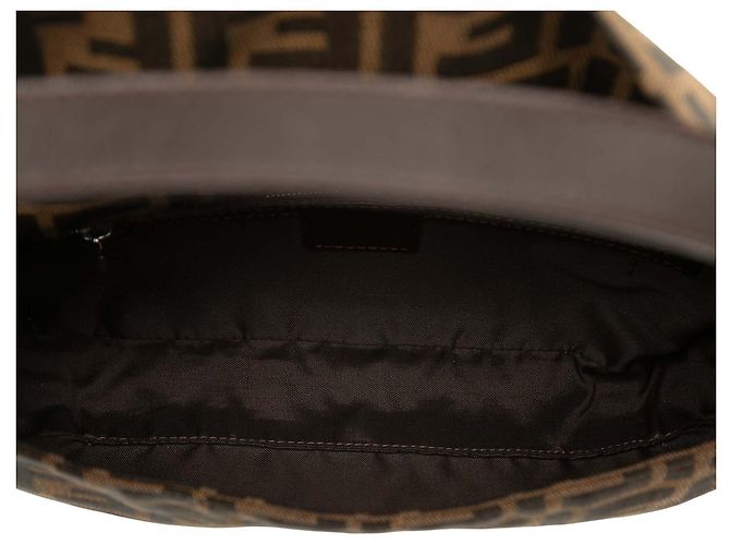 Fendi Zucca Canvas Baguette Schultertasche Braun - Ansicht 4