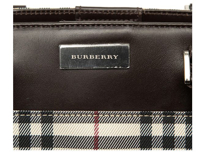 Borsa Tote Burberry House Check in tela beige - vista 5