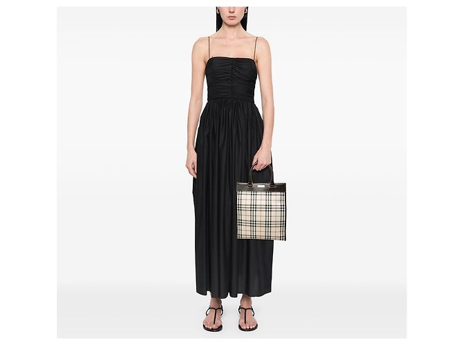 Borsa Tote Burberry House Check in tela beige - vista 6