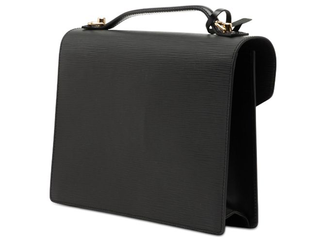 Borsa Satchel Louis Vuitton Epi Monceau 28 Nera Nero - vista 2