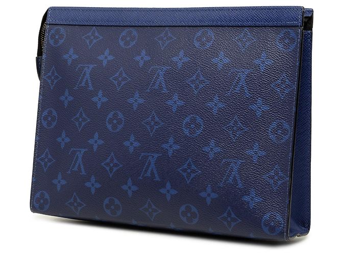 Borsa a pochette Louis Vuitton Monogram Taigarama Pochette Voyage MM Blu - vista 2