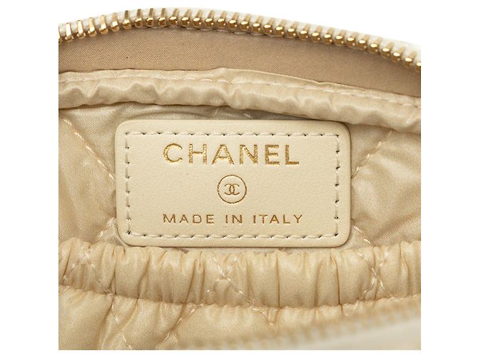 Beauty case Chanel Deauville in tweed beige - vista 5