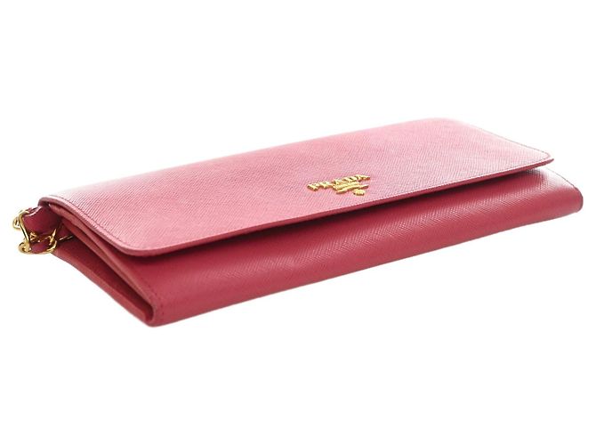 Bolso bandolera Prada Saffiano Wallet On Chain Rosa - vista 13