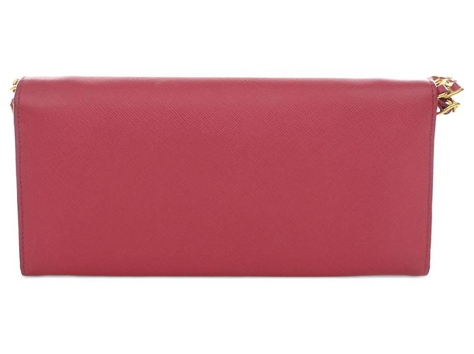 Bolso bandolera Prada Saffiano Wallet On Chain Rosa - vista 2