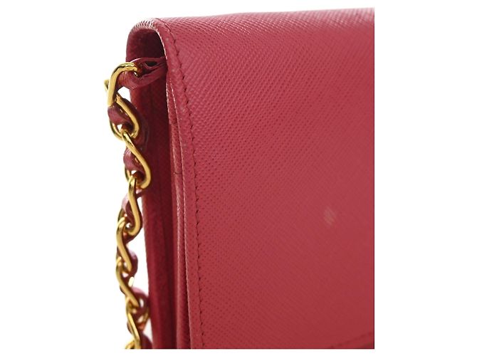 Bolso bandolera Prada Saffiano Wallet On Chain Rosa - vista 6