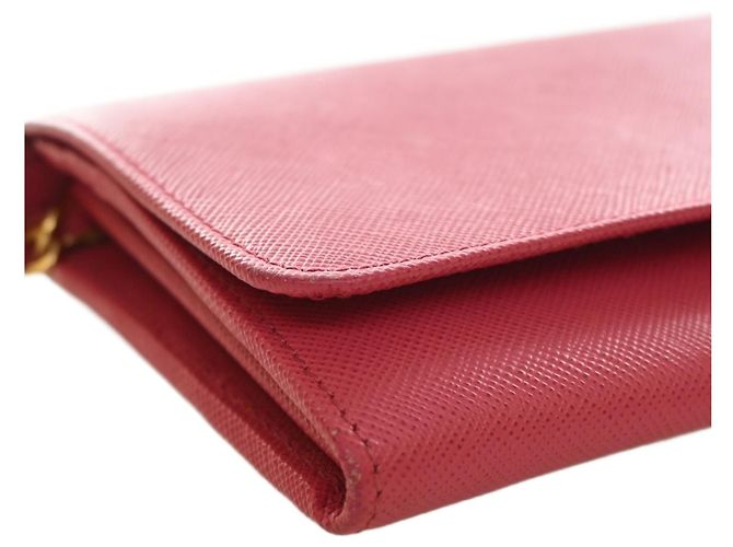Bolso bandolera Prada Saffiano Wallet On Chain Rosa - vista 8
