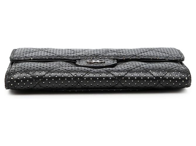 Cartera Small Flap Chanel de piel de cordero acolchada perforada negra Negro - vista 3