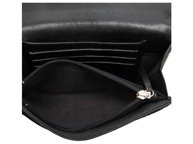 Cartera Small Flap Chanel de piel de cordero acolchada perforada negra Negro - vista 4