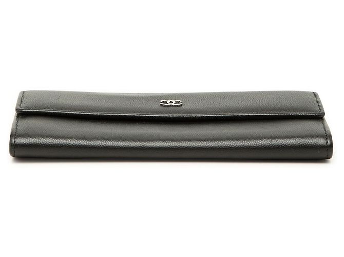 Cartera larga Chanel CC Caviar Flap negra Negro - vista 3