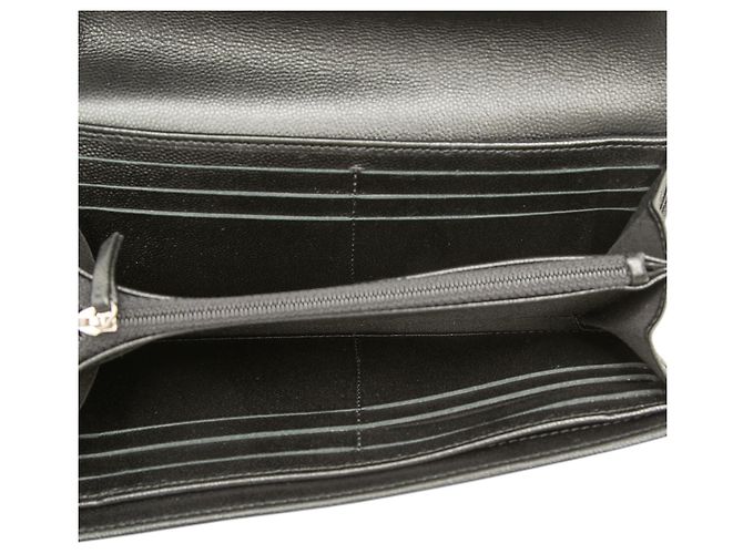 Cartera larga Chanel CC Caviar Flap negra Negro - vista 4