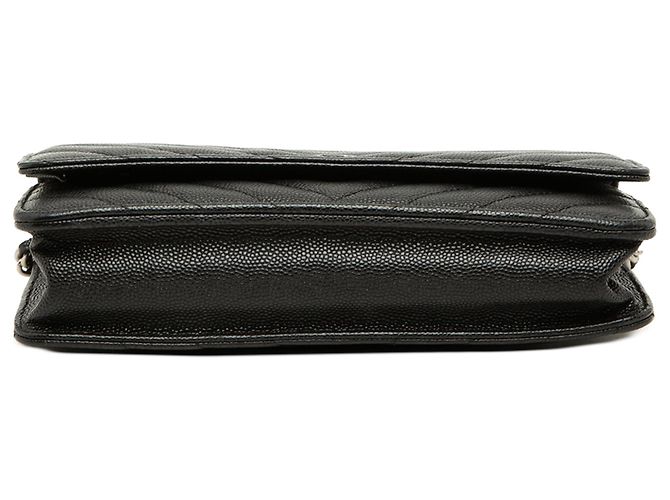 Borsa a tracolla Chanel CC Chevron Caviar Wallet On Chain Nera Nero - vista 3
