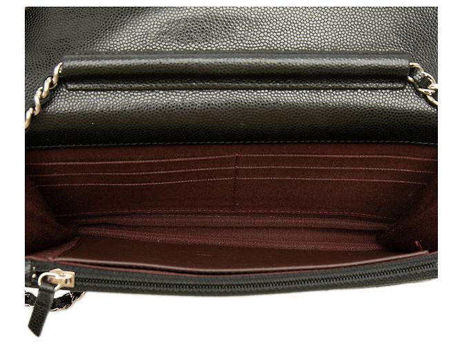 Borsa a tracolla Chanel CC Chevron Caviar Wallet On Chain Nera Nero - vista 4