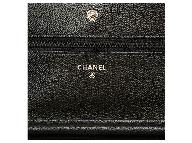 Borsa a tracolla Chanel CC Chevron Caviar Wallet On Chain Nera Nero - vista 5