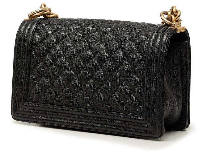 Chanel Boy Flap Crossbody Bag Quilted Caviar Old Medium Schwarz - Ansicht 2