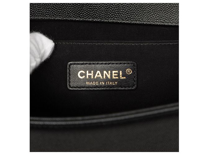 Chanel Boy Flap Crossbody Bag Quilted Caviar Old Medium Schwarz - Ansicht 5