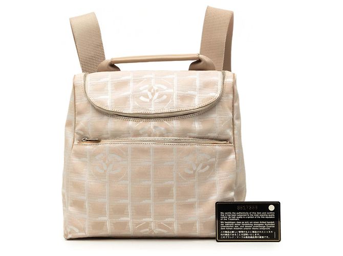 Beige Chanel New Travel Line Nylon Backpack - view 9