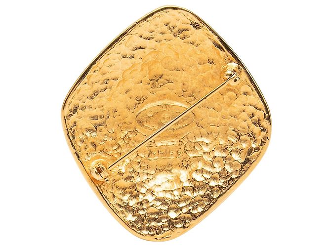 Chanel CC vergoldete Brosche mit Diamantgravur Golden - Ansicht 2