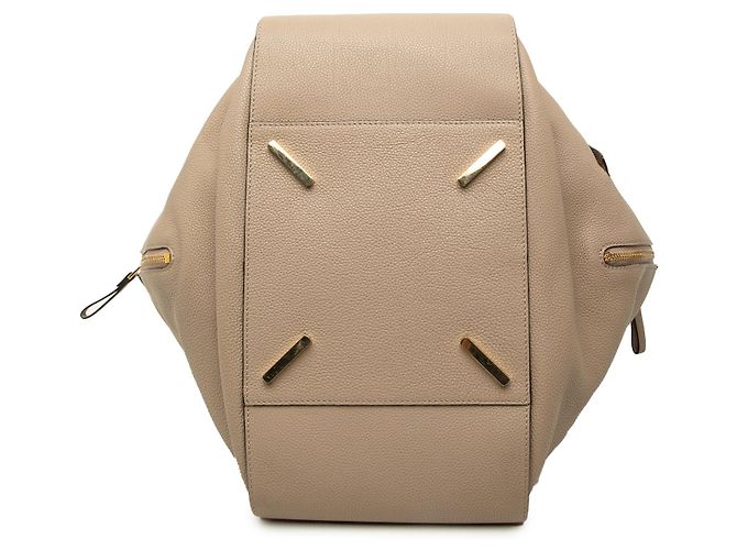 Bolsa Satchel Hammock LOEWE Medium em pele de vitelo granulada Bege - vista 3