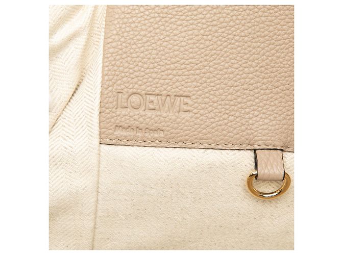 Bolsa Satchel Hammock LOEWE Medium em pele de vitelo granulada Bege - vista 5