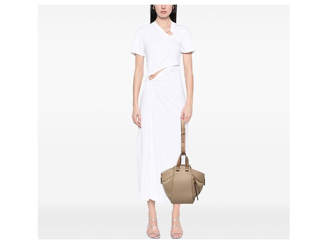 Bolsa Satchel Hammock LOEWE Medium em pele de vitelo granulada Bege - vista 6