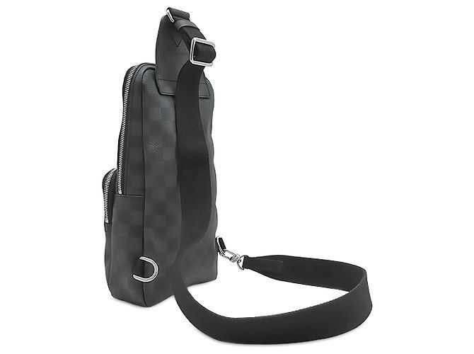 Borsa a tracolla Louis Vuitton Avenue Sling Damier Graphite Nera Nero - vista 2