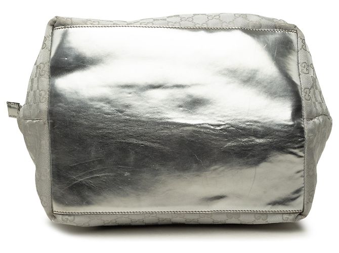 Bolso Tote Gucci GG Canvas Web Plateado Plata - vista 3