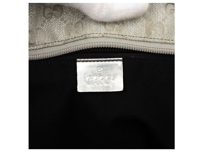 Bolso Tote Gucci GG Canvas Web Plateado Plata - vista 5