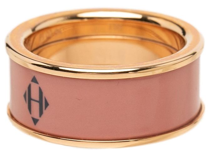 Ring Anello Hermès Medium Gold Plated Enamel H Diamant Uni Oro D'oro - vista 2