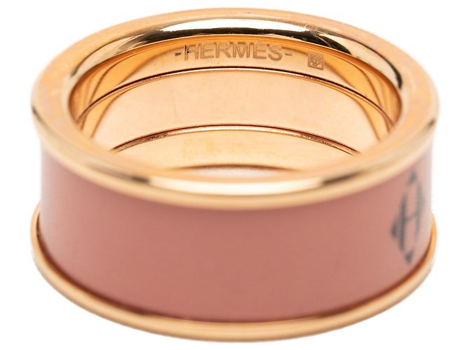 Ring Anello Hermès Medium Gold Plated Enamel H Diamant Uni Oro D'oro - vista 7