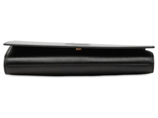 Autre Marque Clutch Saint Laurent Belle De Jour Large in pelle di vitello monogrammata nera Nero - vista 3