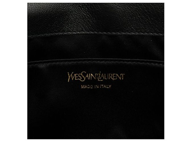 Autre Marque Clutch Saint Laurent Belle De Jour Large in pelle di vitello monogrammata nera Nero - vista 5