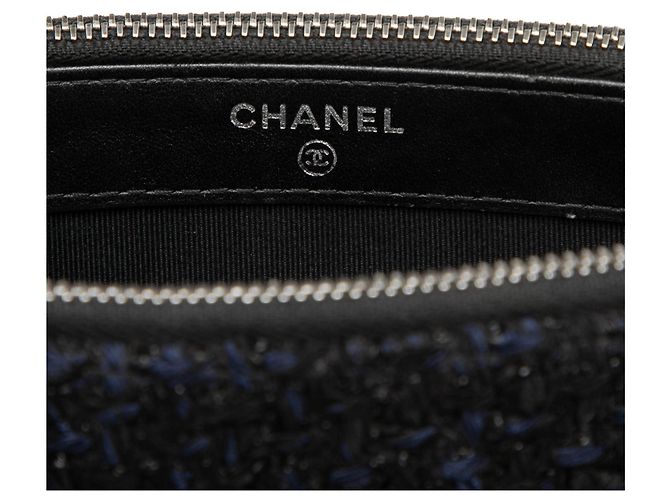 Clutch Chanel Gabrielle Double Zip in Tweed Nero con Tracolla a Catena - vista 5