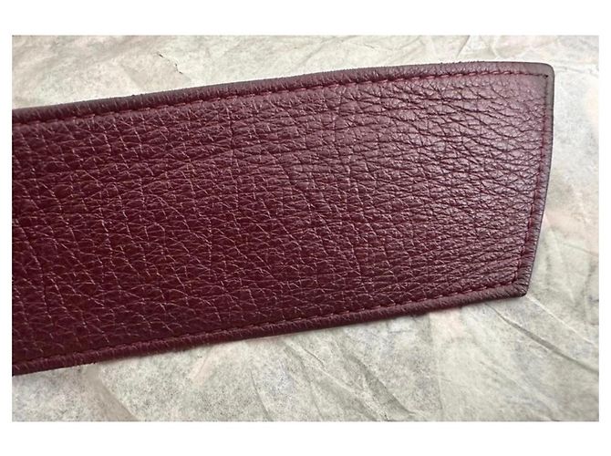 Christian Dior Gürtel aus bordeauxrotem Leder - Ansicht 4