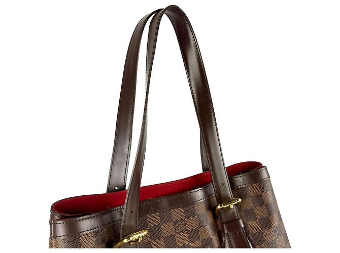 Saco Tote Louis Vuitton Damier Ebene Hampstead MM Castanho Marrom - vista 13